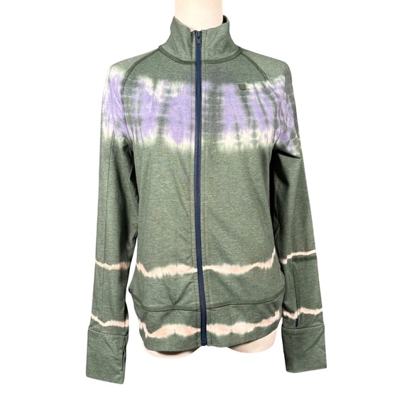 dolan Jackets & Blazers - Dolan Tie Dye Full Zip Jacket Green Purple Thumbholes Temperature Control Small